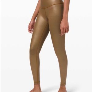 Lululemon Size 6 Wunder Under Leggings, Limited Edition Gold Color